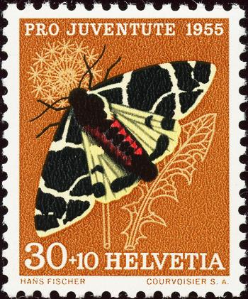 Stamps: J161.2.01 - 1955 Portrait of Charles Pictet-de Rochements and images of insects