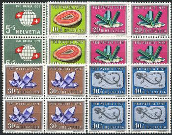 Briefmarken: B91-B95 - 1959 Weltkugel, Mineralien und Versteinerungen