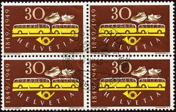 Francobolli: 293.3.02 - 1949 100 anni Posta Svizzera