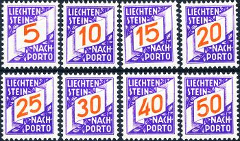 Stamps: NP13-NP20 - 1928 Numeral pattern on sloping band