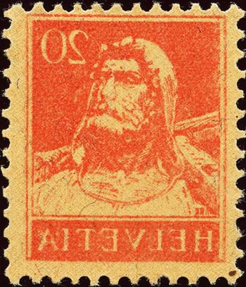 Stamps: 158.1.09 - 1924 Tell bust portrait, chamois fiber paper