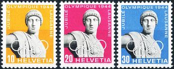 Timbres: 259w-261w - 1944 50 ans stagiaire Comité Olympique