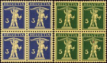 Stamps: 182z-183z - 1933 Tellknabe, corrugated fiber paper
