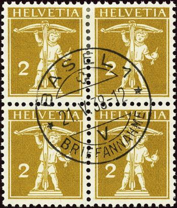 Briefmarken: 123II - 1910 Tellknabe, Faserpapier