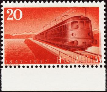 Timbres: 279.1.10 - 1947 100 ans de chemins de fer suisses