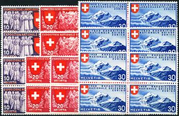 Timbres: 219-227, 226a - 1939 Exposition nationale suisse à Zurich