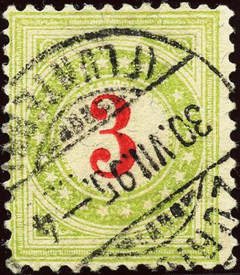 Francobolli: NP16Da IK - 1889-1891 Cornice verde chiaro, cifra cremisi, XVI-XVII sec. Edizione, tipo I