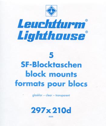 Timbres: 325258 - Leuchtturm  Poches spéciales bloc SF avec double couture, transparentes, 297x210d
