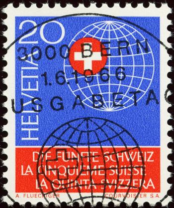 Timbres: 442 - 1966 Timbre spécial "La Cinquième Suisse"